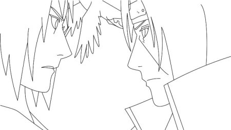 Раскраска Итачи и Саске