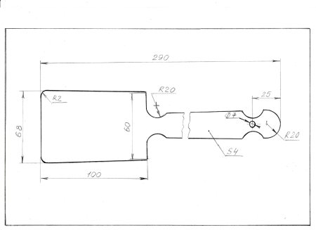 Кухонная лопатка из дерева чертежи
