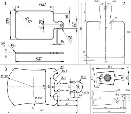 Чертеж разделочной доски вид сбоку