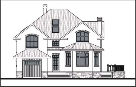 Дом вид спереди чертеж