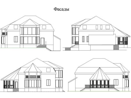 Эскиз главного фасада здания