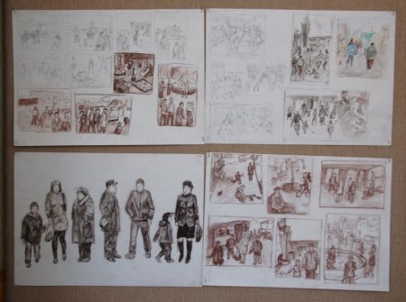 Книжная Графика многофигурная композиция 3-4 фигуры