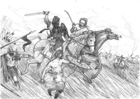 Куликовская битва чёрно белое