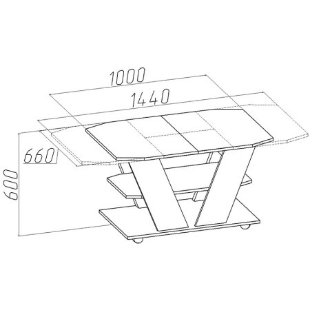 Царга обеденного стола чертеж