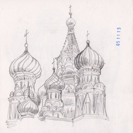 Храм Василия Блаженного набросок