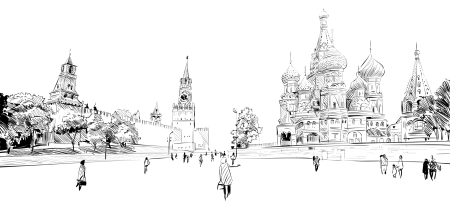 Москва черно белая Графика