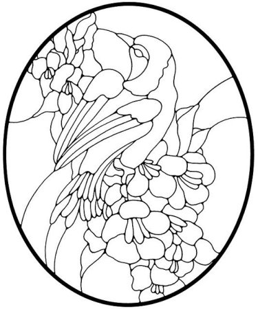 Контур рисунка для витража