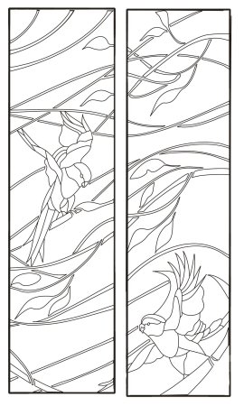 Цветы для рисования витражными красками