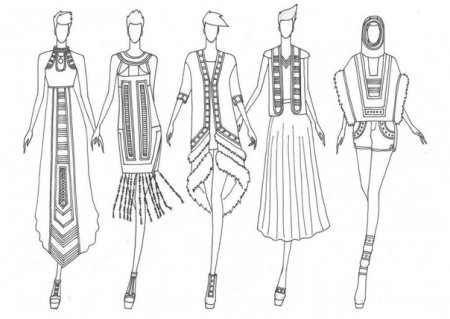 Эскиз одежды в этническом стиле