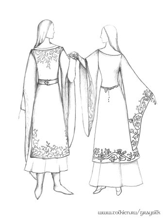 Набросок русского народного костюма