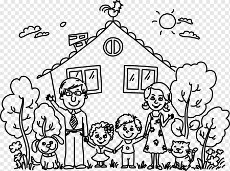 Раскраска семья