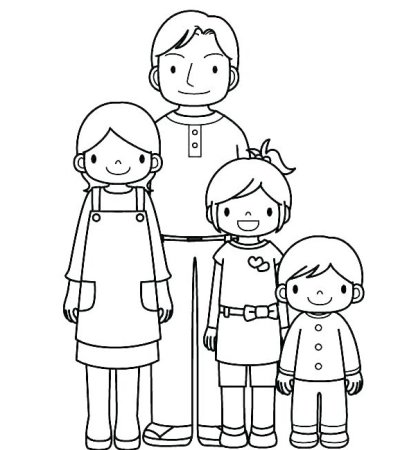 Семья раскраска для детей