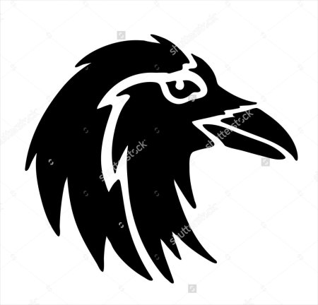 Голова ворона значок