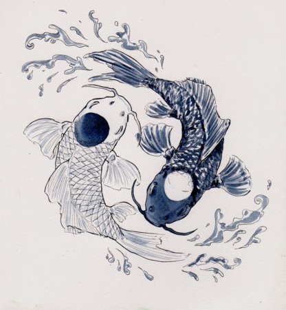 Японские карпы Инь Янь