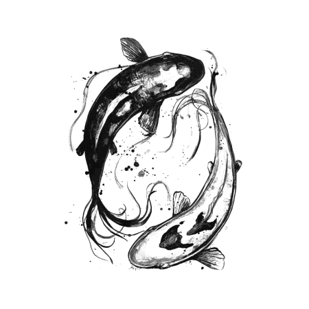 Карпы кои Инь и Янь