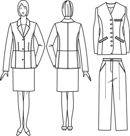 Эскиз делового костюма