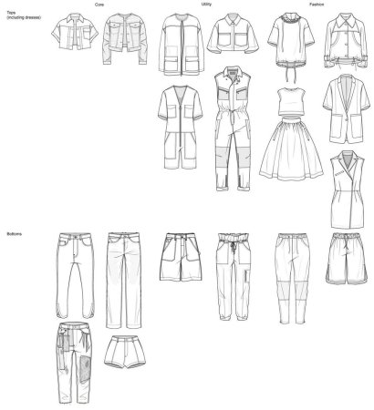 Эскизы разных видов одежды