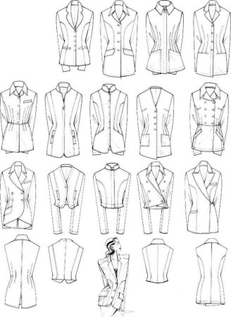 Технический рисунок пиджака женского