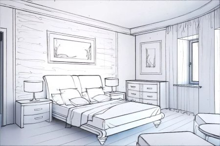 Интерьер комнаты для срисовки
