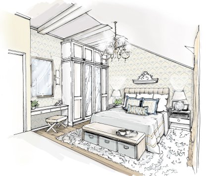 Спальня зарисовка