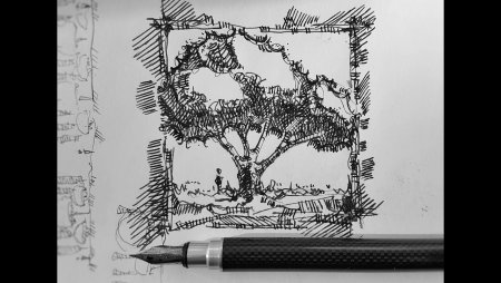 Скетч тушью и пером Эдуард Кичигин