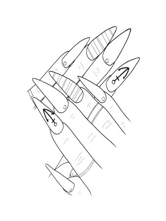 Ногти рисунок карандашом