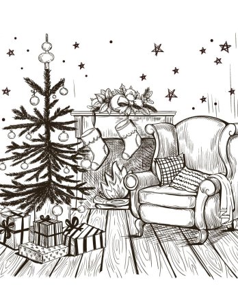 Новогодние эскизы рисунков