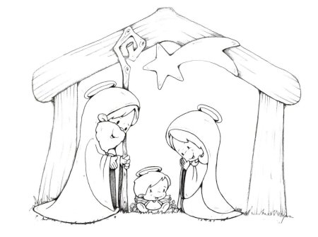 Рождество Христово раскраска вертеп