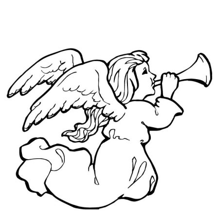 Рождественский ангел раскраска