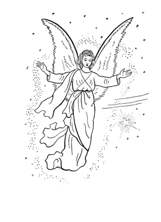 Ангел раскраска