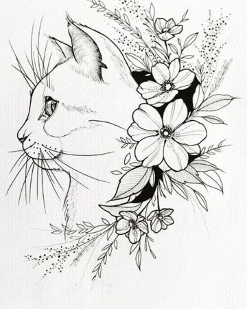 Кошка эскиз