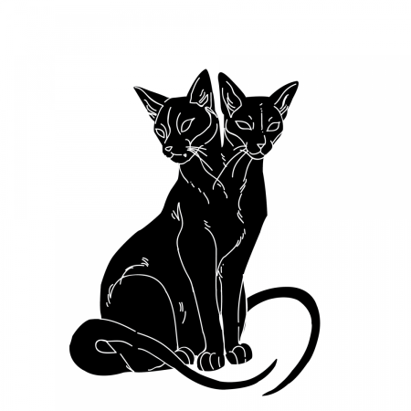 Тату черная кошка