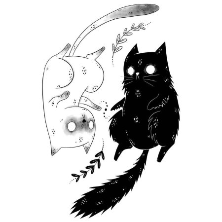 Кот тату эскиз