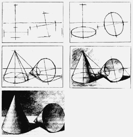 Врезка конуса в куб
