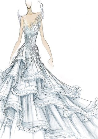 Эскизы модных платьев