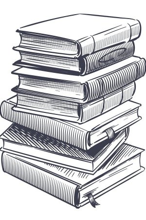 Стопка книг раскраска