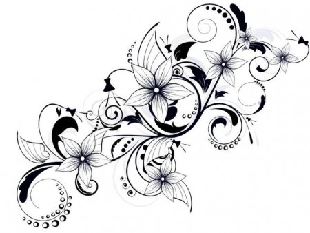 Тату цветочный завиток