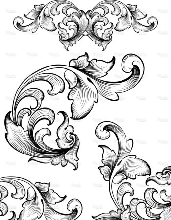 Акант орнамент Барокко вектор
