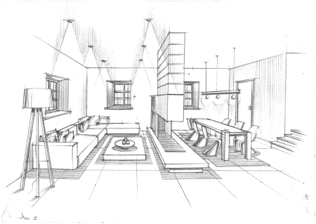 Чертеж интерьера