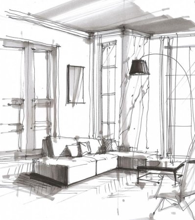 Тихомиров Сергей скетчинг интерьерный