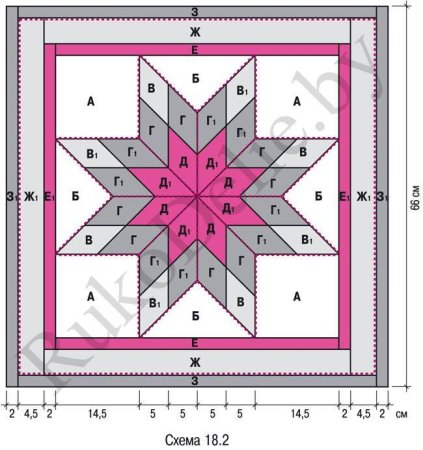 Блок звезда пэчворк схема