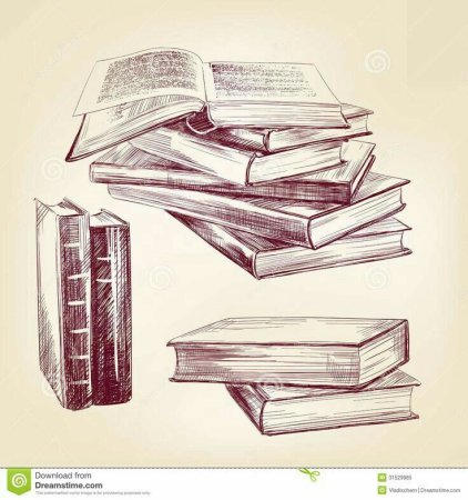 Стопка книг карандашом