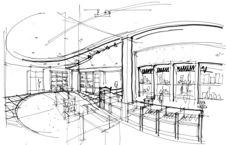 Эскиз интерьера музея
