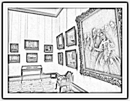 Эскиз интерьера музея