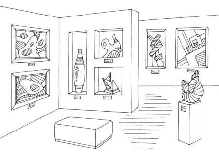 Музей раскраска