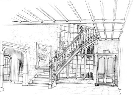 Эскиз интерьера музея