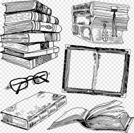Стопка книг набросок