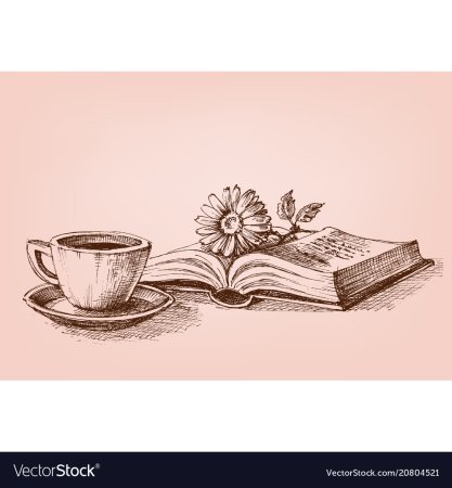 Кофе и книга карандашом