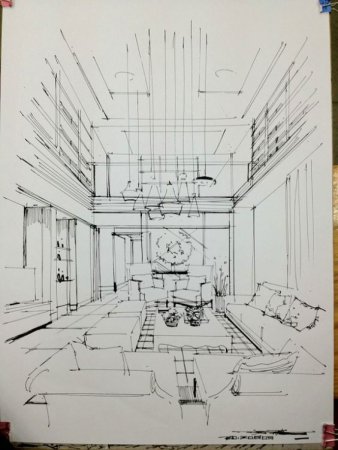 Интерьер музея скетч