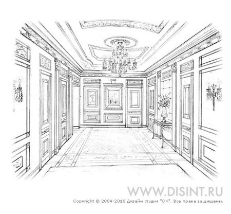 Эскиз интерьера музея
